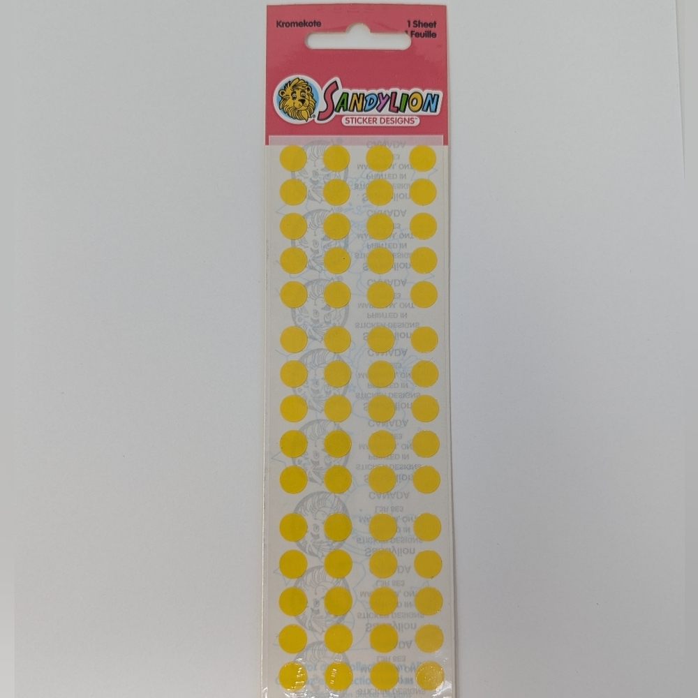 Sandylion Yellow Dot Stickers Vintage